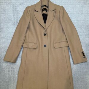 Zara Camel Wool-Blend Coat